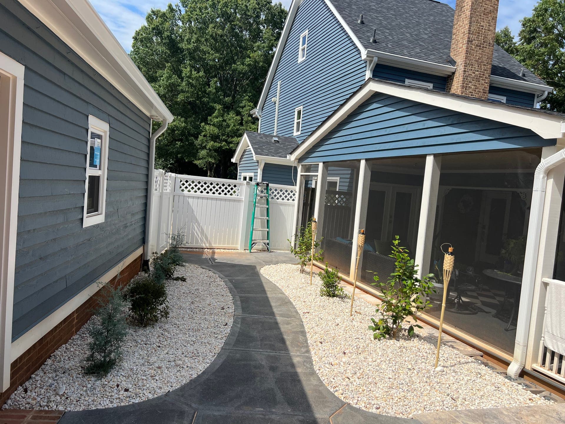 Concrete walkway installation